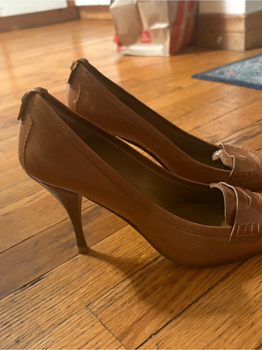 Women's Brown Leather High Heel Pumps